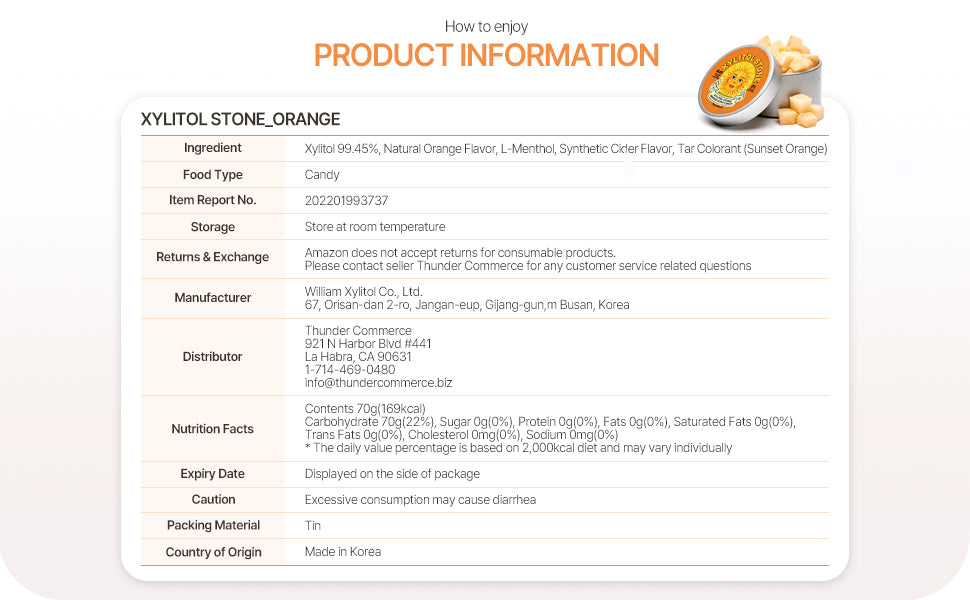 Unique Hard Candy Gift (Orange Flavor)